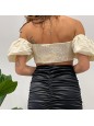 TOP MANICA SBUFFO BEIGE