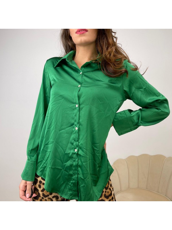 CAMICIA SATIN VERDE