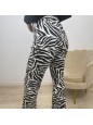 PANTALONE PALAZZO ANIMALIER BIANCO