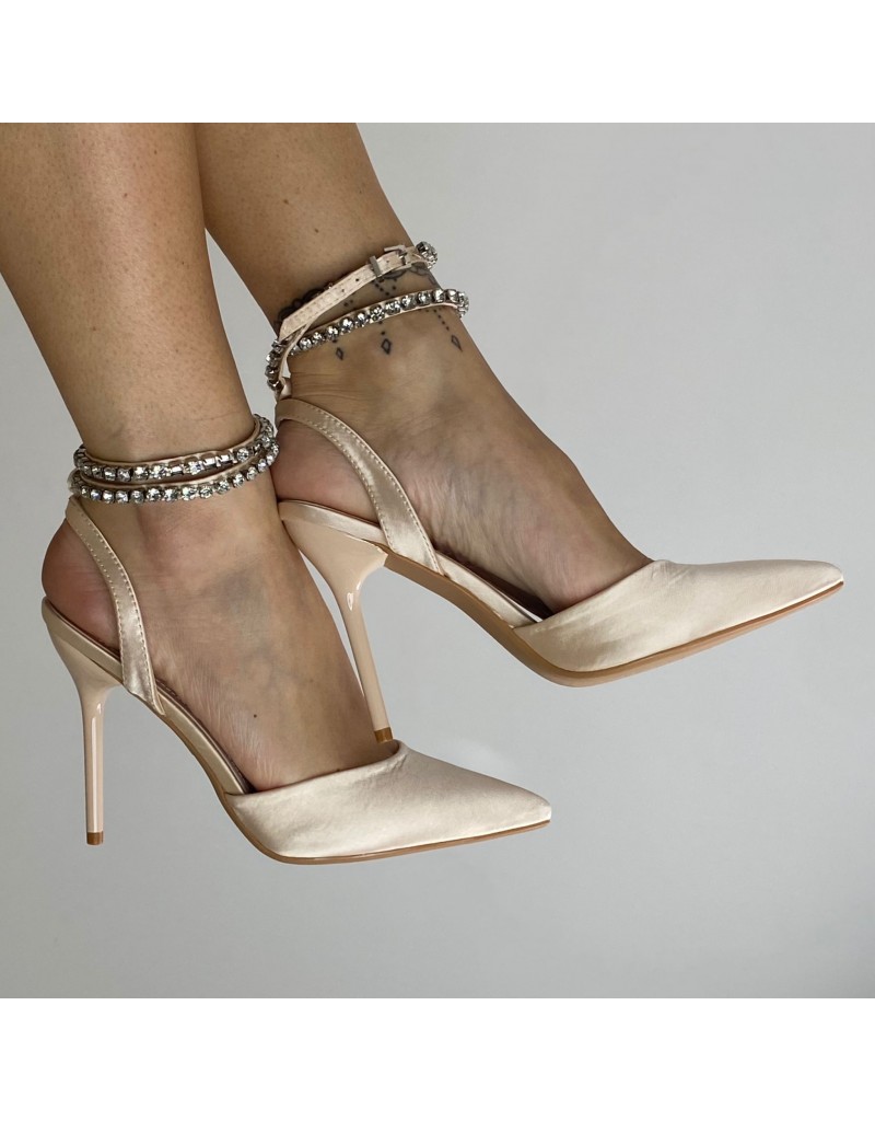 DECOLLETE' CON STRASS BEIGE