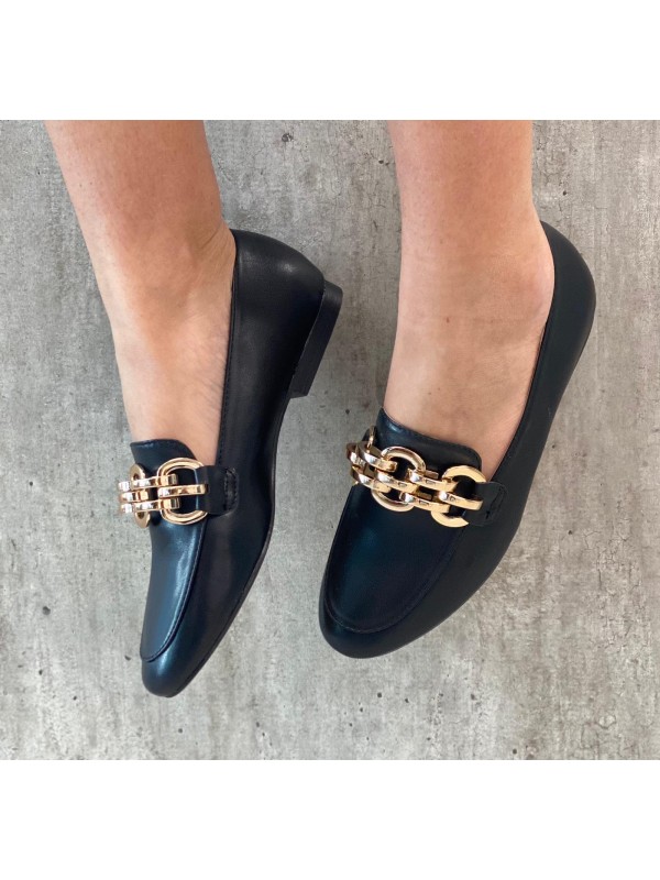 MOCASSINO CATENA NERO