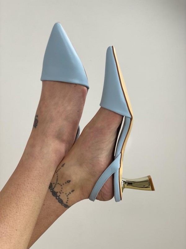 DèCOLLETè TACCO GOLD AZZURRO