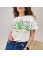T-SHIRT STAMPA FIORI VERDE