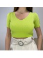 MAGLIA CROP CANNATE' VERDE