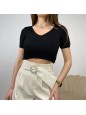 MAGLIA CROP CANNATE' NERA