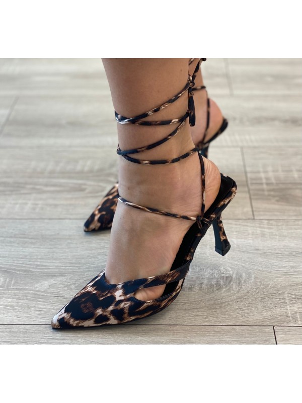 DèCOLLETè CON LACCI LEOPARDATO