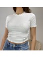 MAGLIA CROP COULISSE BIANCA