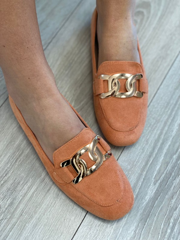 MOCASSINO CON CATENA ARANCIO