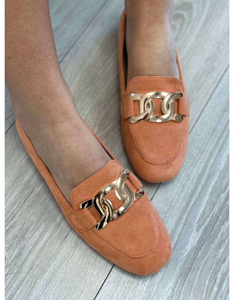 MOCASSINO CON CATENA ARANCIO