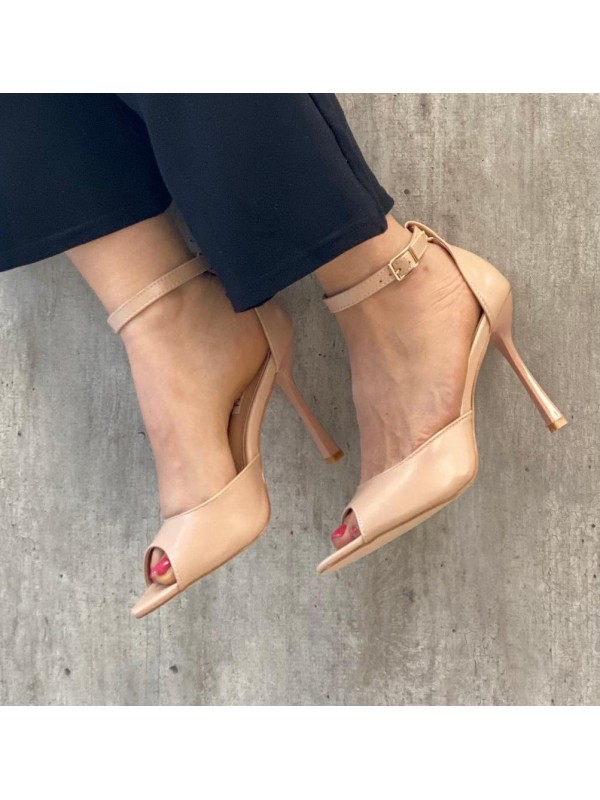 SANDALO TACCO ALTO SOTTILE BEIGE
