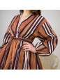 DRESS A RIGHE BROWN