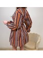 DRESS A RIGHE BROWN