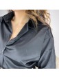 CAMICIA OVER SATEN NERA