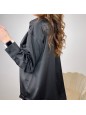 CAMICIA OVER SATEN NERA