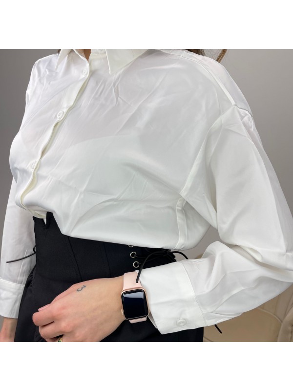 CAMICIA OVER SATEN BIANCA