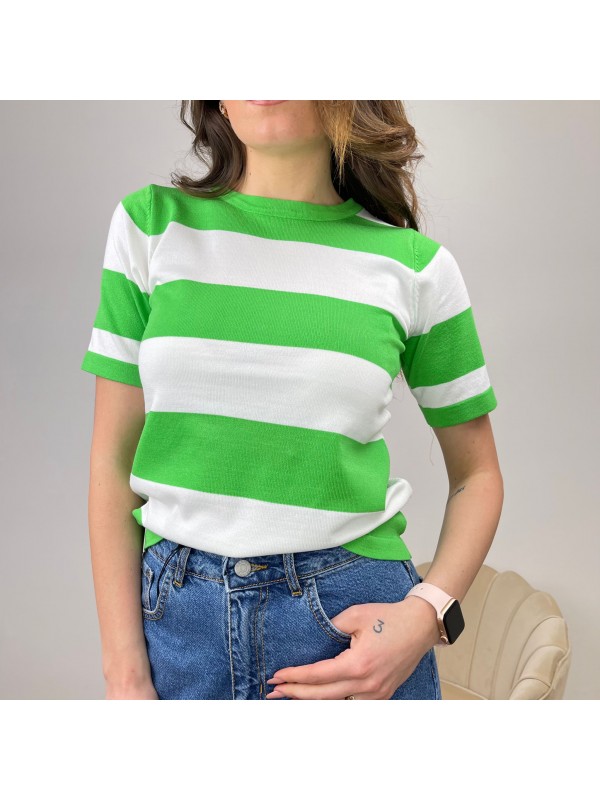 MAGLIA RIGATA VERDE