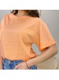 SHIRT BASIC CON RISVOLTO ARANCIO