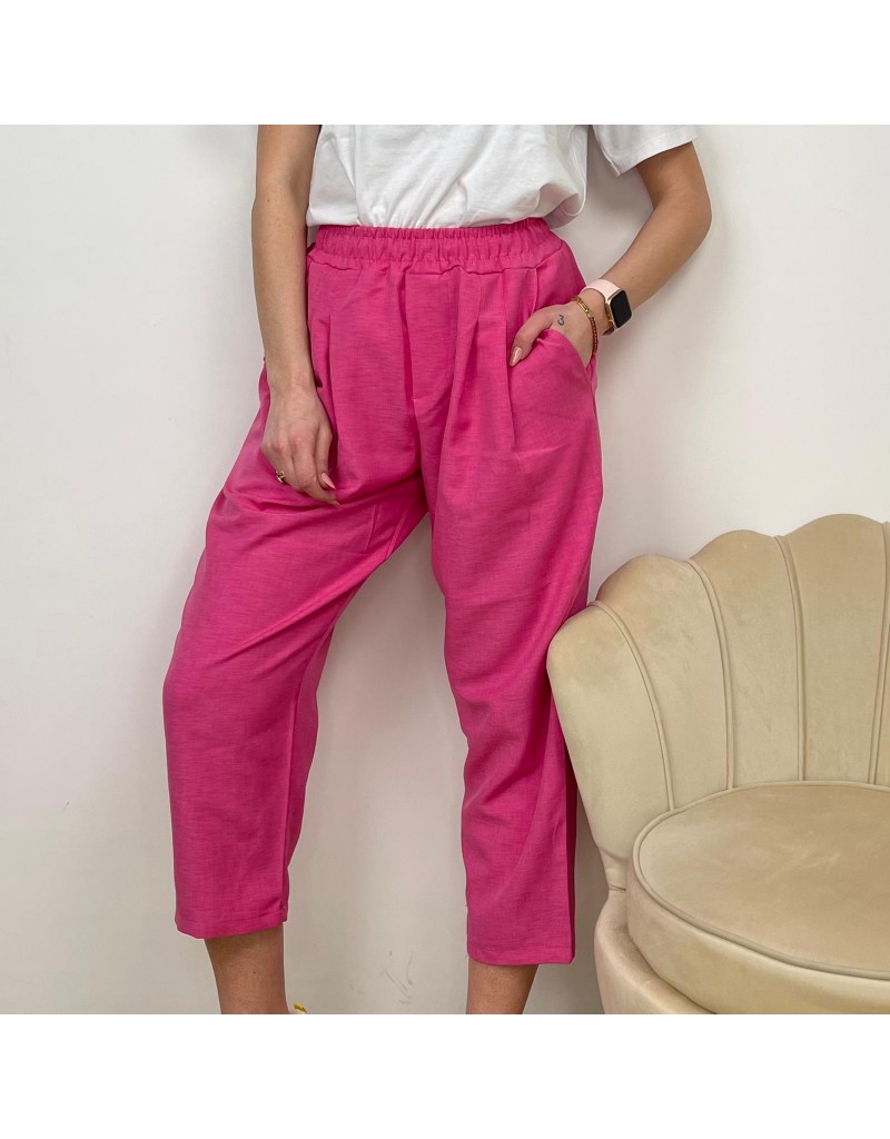 PANTALONE MIDI ALLA TURCA FUCSIA