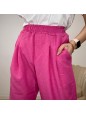 PANTALONE MIDI ALLA TURCA FUCSIA