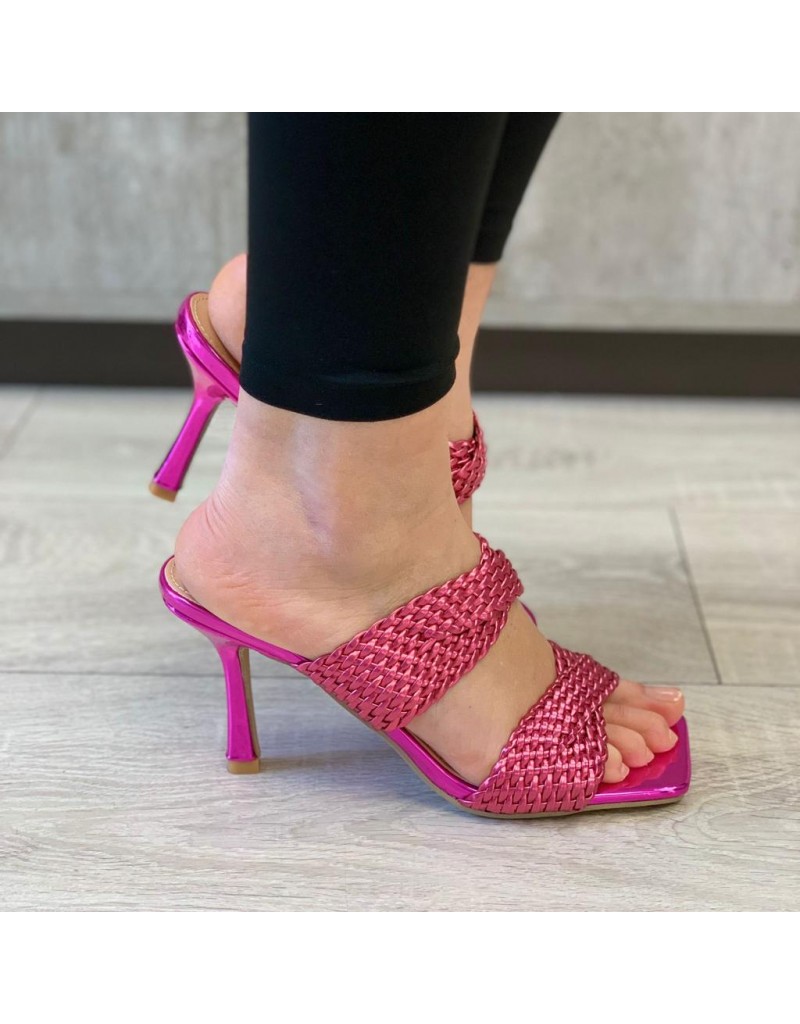 SANDALO INTRECCIATO FUCSIA