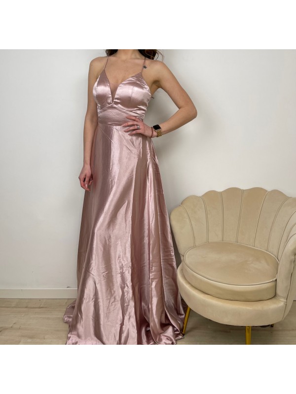 LONG DRESS RASO ROSA