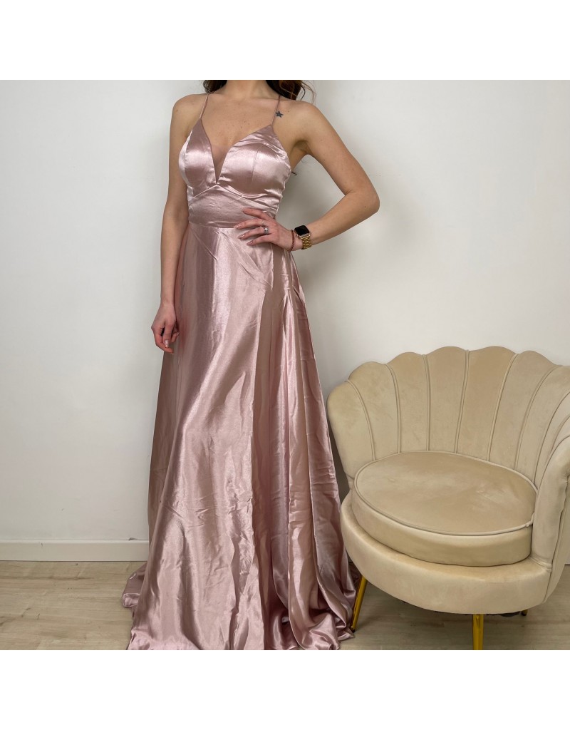 LONG DRESS RASO ROSA