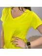 T-SHIRT SCOLLO A "V" GIALLA