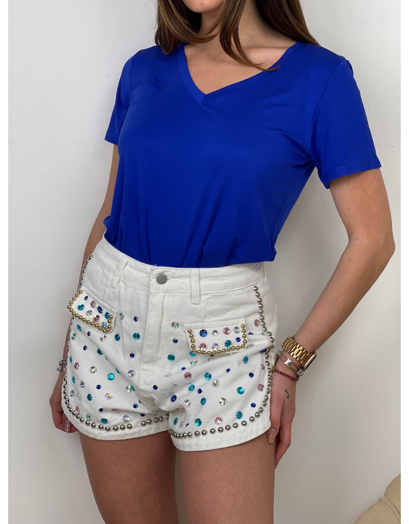 SHORT STRASS BIANCO