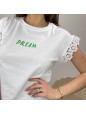 T-SHIRT MACRAMè DREAM BIANCO/VERDE