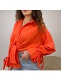 CAMICIA CROP LACCETTI ARANCIO