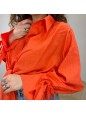 CAMICIA CROP LACCETTI ARANCIO