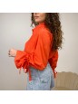 CAMICIA CROP LACCETTI ARANCIO