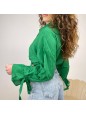 CAMICIA CROP LACCETTI VERDE