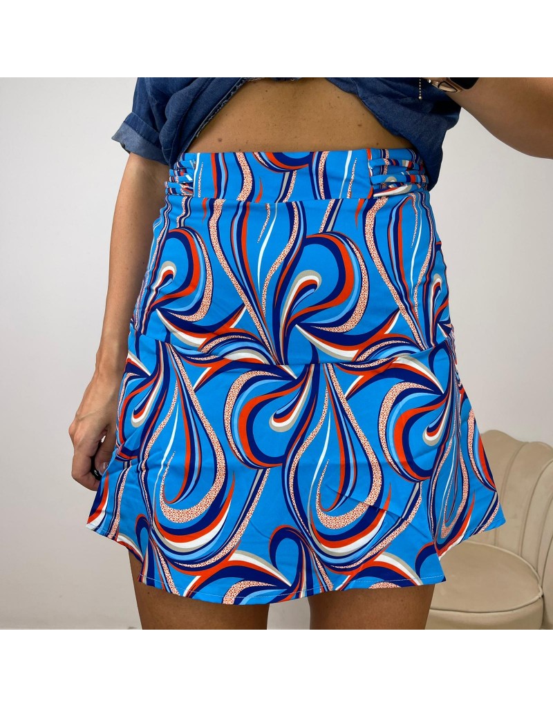 MINI GONNA FANTASIA AZZURRO