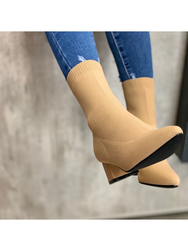 SOCK BOOTS BEIGE