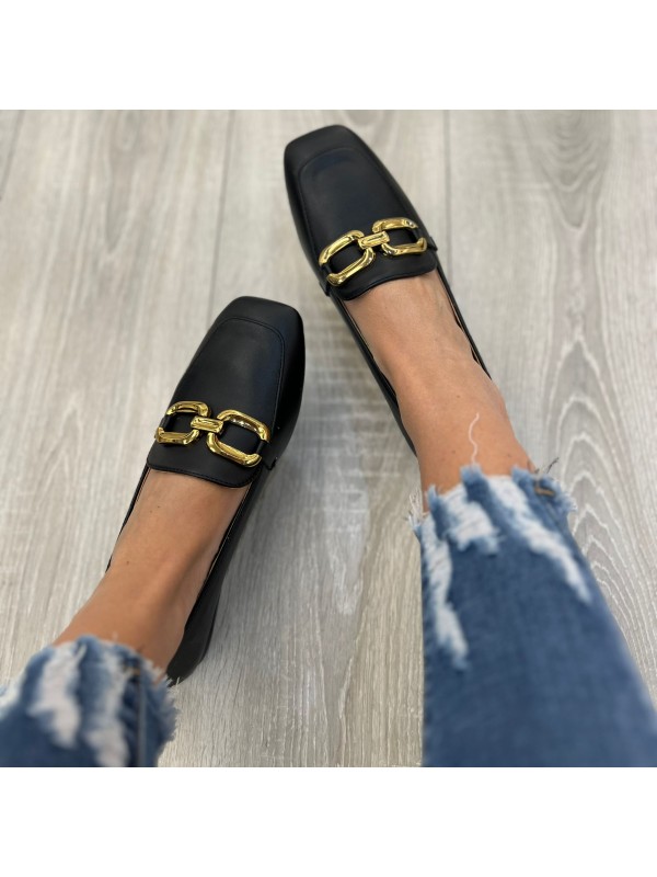 MOCASSINI CON TACCO NERI