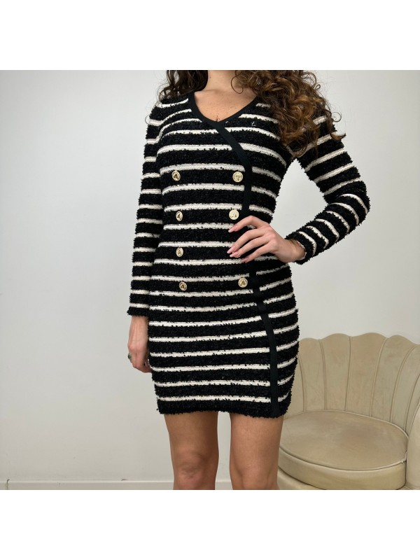 DRESS DOPPIO PETTO A RIGHE