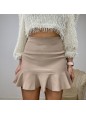 MINI GONNA CON VOLANT BEIGE