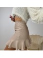 MINI GONNA CON VOLANT BEIGE