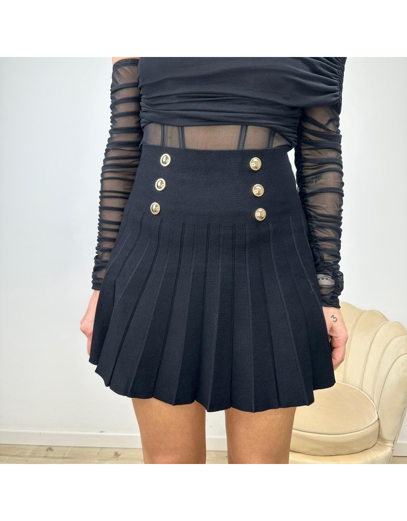 MINIGONNA PLISSE' CON BOTTONI
