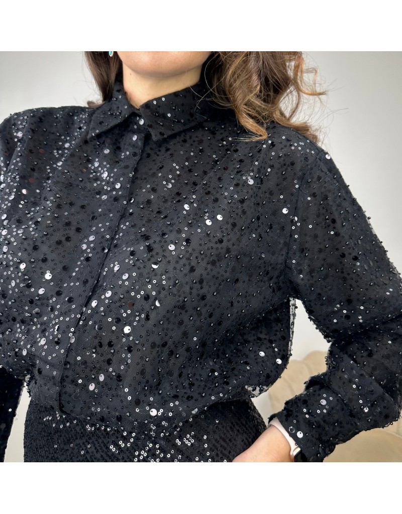 CAMICIA SCINTILLANTE NERO