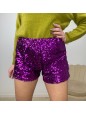 SHORT CON PAILLETTES VIOLA