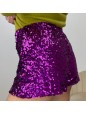 SHORT CON PAILLETTES VIOLA