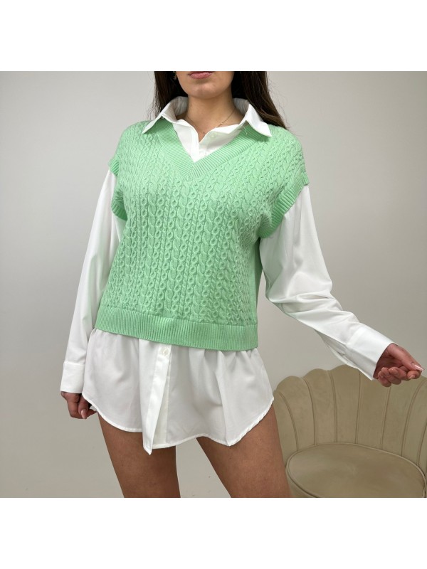 GILET E CAMICIA VERDE