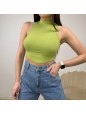 CROP TOP COSTINE VERDE CHIARO