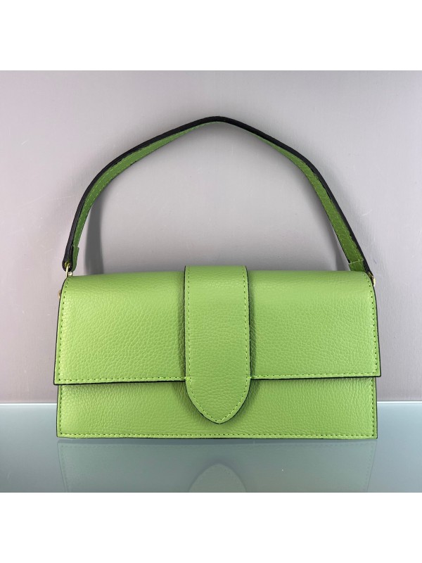 BORSA VERA PELLE VERDE