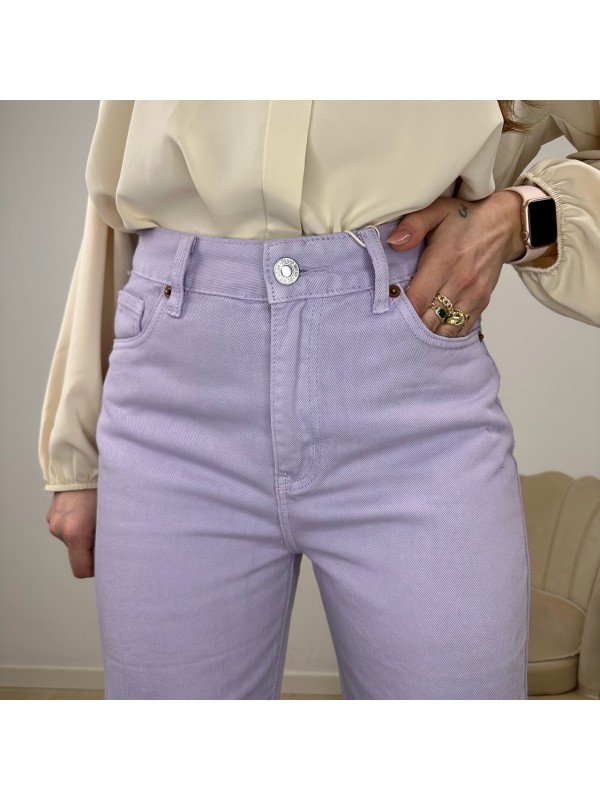 JEANS COLOR WIDE LEG LILLA