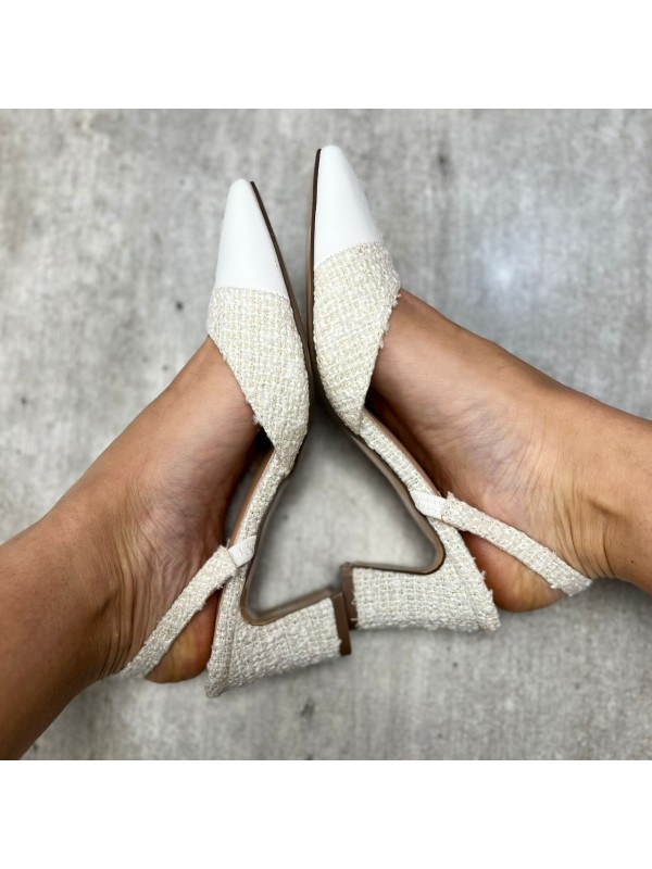 DÉCOLLETÉ TWEED BIANCO