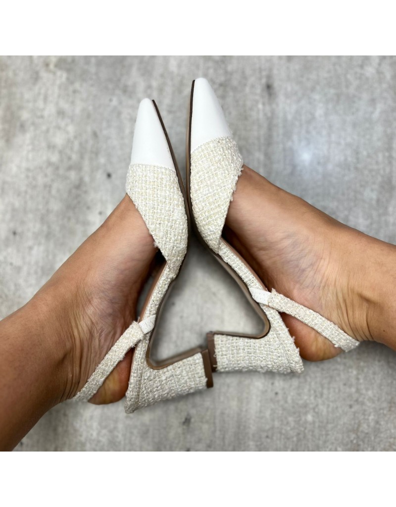 DÉCOLLETÉ TWEED BIANCO