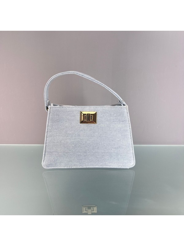 BORSA JEANS CHIARO TRAPEZIO
